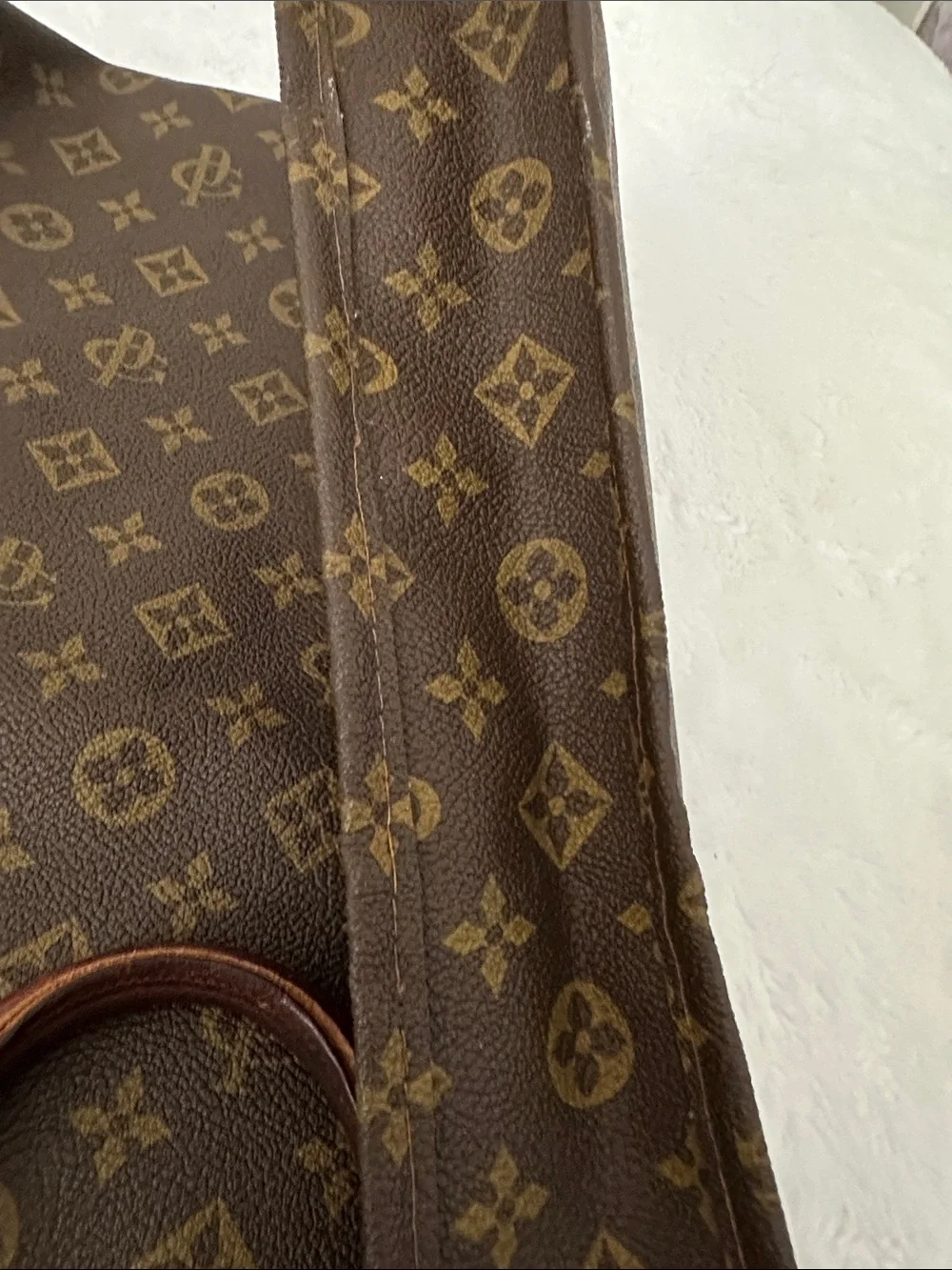 Monogram Pattern Canvas Tote Bag - Brown